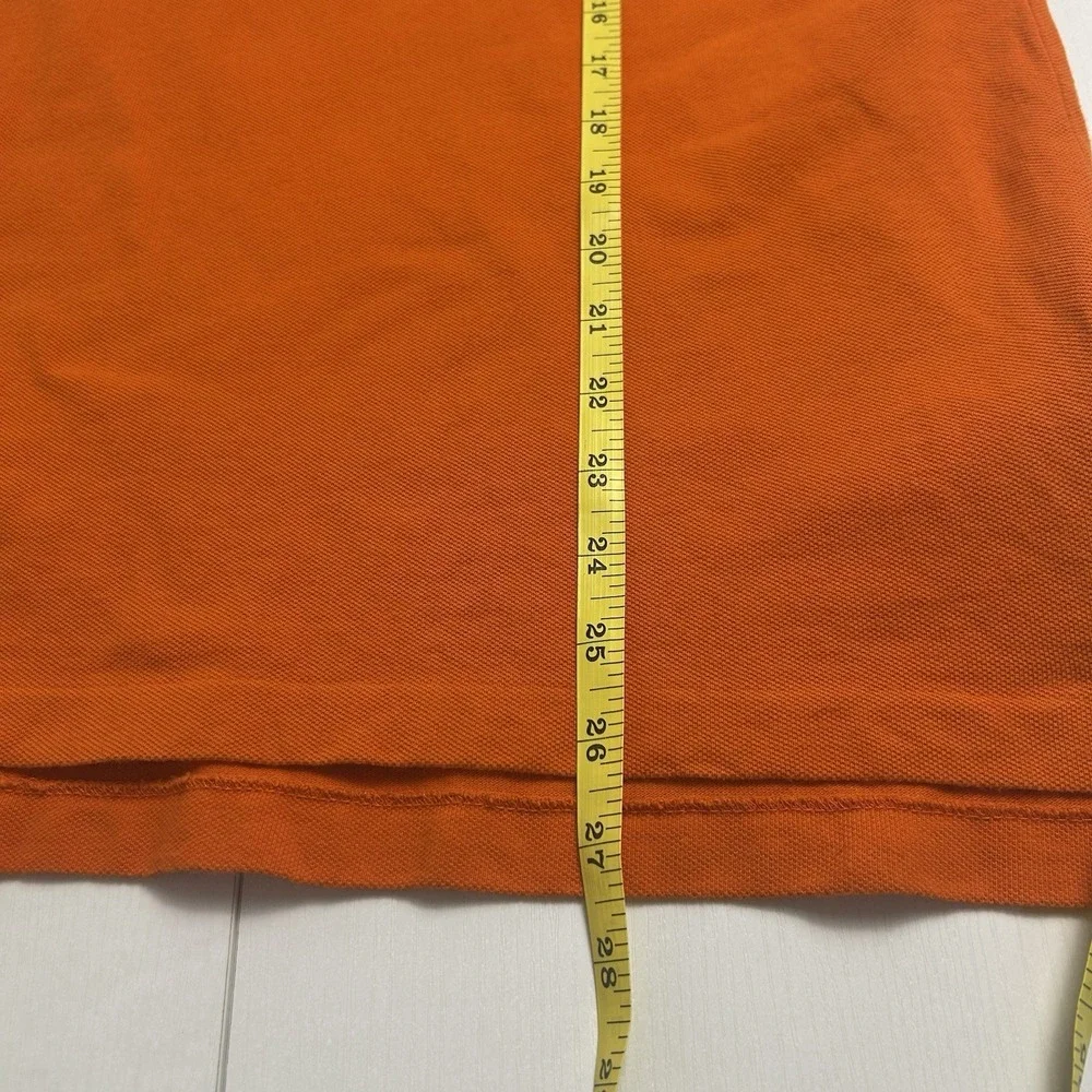Polo Ralph Lauren Polo Shirt Mens Medium Orange Bear Embroidered Classic Fit